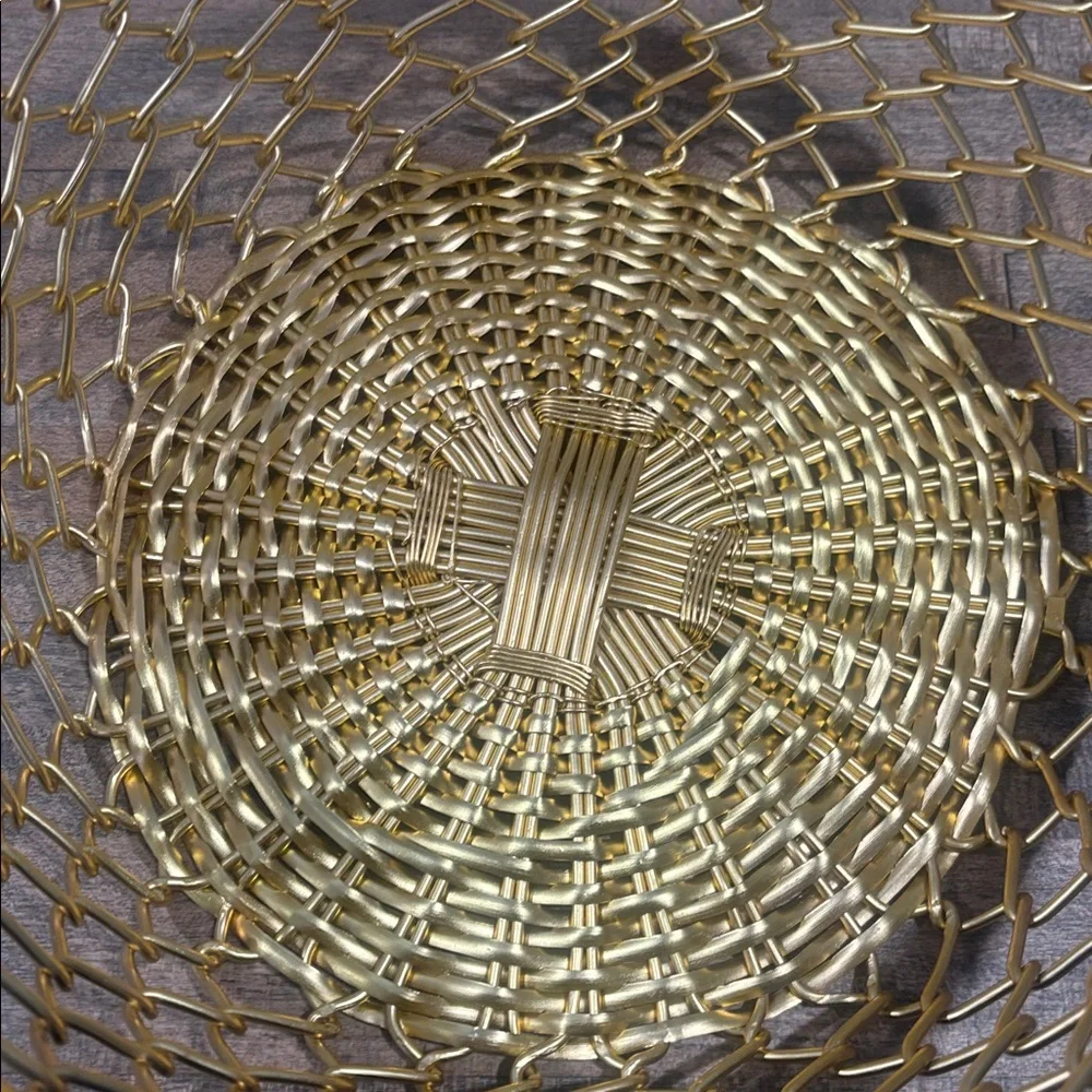 MCM ~ Gold Decorative Woven Metal Bowl Set - Vintage - Picture 11 of 12